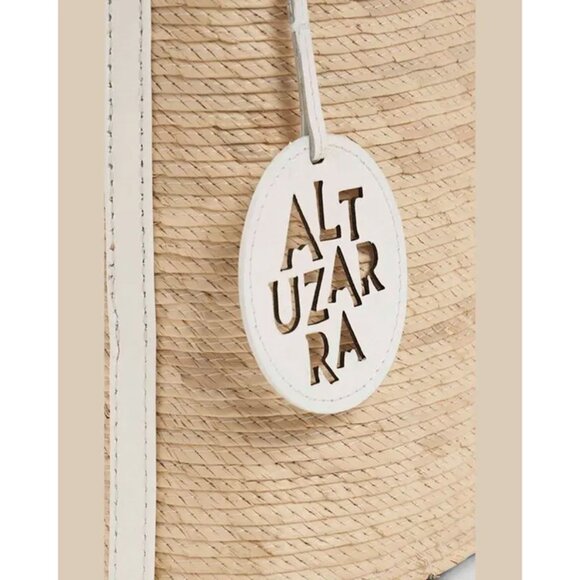 Altuzarra Watermill Straw Metal Handle Mini Bag – Natural/White - Picture 3 of 10